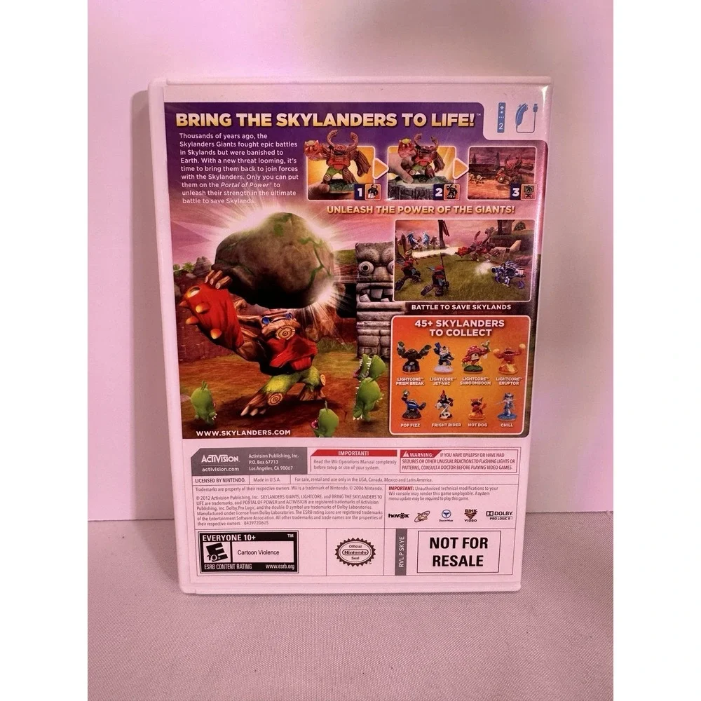 Nintendo Wii Skylanders Giants Disc + Case Cleaned & Tested